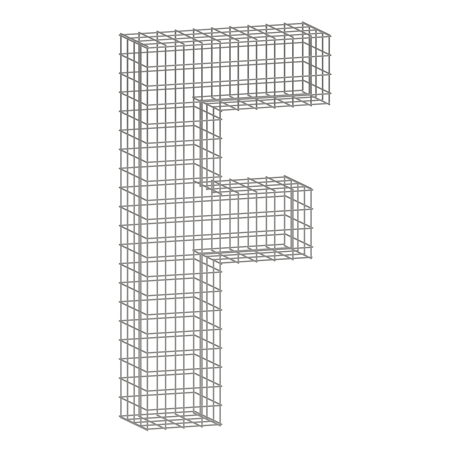 Gabionenbuchstabe F